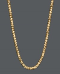 Add a pop of rich gold to your neckline. Necklace features an intricate gauge-style popcorn chain crafted in 14k gold. Approximate length: 24 inches. Add a pop of rich gold to your neckline. Necklace features an intricate gauge-style popcorn chain crafted in 14k gold. Approximate length: 24 inches.