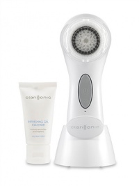 NEW Clarisonic Aria infuses patented sonic cleansing with a harmonic blend of function and form. Sleek, modern, intuitive, Aria sings with 3 speeds, and a real time battery life indicator. Set includes Hi-gloss White Aria, sensitive Brush Head, dual functioning drying stand, USB enabled pLink charger, and 1 oz. Refreshing Gel Cleanser. Please note: USB enabled pLink charger not shown. NEW Clarisonic Aria infuses patented sonic cleansing with a harmonic blend of function and form. Sleek, modern, intuitive, Aria sings with 3 speeds, and a real time battery life indicator. Set includes Hi-gloss White Aria, sensitive Brush Head, dual functioning drying stand, USB enabled pLink charger, and 1 oz. Refreshing Gel Cleanser. Please note: USB enabled pLink charger not shown.