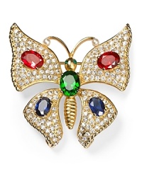 Carolee marks 40-years with this gleaming butterfly pin, crafted of gold tone plate with a jubilant smattering of crystal stones. Carolee marks 40-years with this gleaming butterfly pin, crafted of gold tone plate with a jubilant smattering of crystal stones.