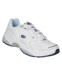 Need a new pair of sneakers for your morning run? Look no further than the Nita from Dr. Scholl's! Made in lightweight yet durable leather, they include a round-toe silhouette and lace-up closure on the vamp. Need a new pair of sneakers for your morning run? Look no further than the Nita from Dr. Scholl's! Made in lightweight yet durable leather, they include a round-toe silhouette and lace-up closure on the vamp.