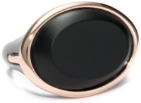 Elizabeth and James Saddle Collection Gunmetal and 18k Rose Gold-Plated Matte Onyx Ring, Size 7 Elizabeth and James Saddle Collection Gunmetal and 18k Rose Gold-Plated Matte Onyx Ring, Size 7
