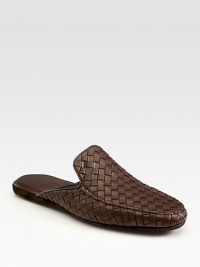 Slide comfortably into this soft, shapely slipper of iconic woven Italian leather.Leather upperLeather liningPadded insoleSuede soleMade in Italy Slide comfortably into this soft, shapely slipper of iconic woven Italian leather.Leather upperLeather liningPadded insoleSuede soleMade in Italy