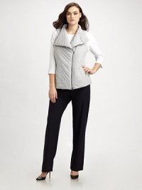 Flattering straight-leg silhouette, rendered in an easy stretch jersey knit.Mid-rise waistband Flat-front Inseam, about 32½ 70% viscose/24% nylon/6% Lycra Machine wash Made in USA Flattering straight-leg silhouette, rendered in an easy stretch jersey knit.Mid-rise waistband Flat-front Inseam, about 32½ 70% viscose/24% nylon/6% Lycra Machine wash Made in USA