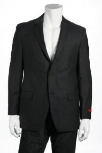 Alfani Red Charcoal Pinstripe Wool LS 2 Button Sport Coat Alfani Red Charcoal Pinstripe Wool LS 2 Button Sport Coat