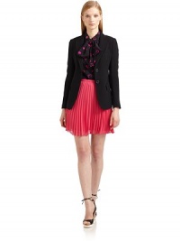 THE LOOKPeaked lapelBesom pocket at chestTwo-button frontLightly padded shouldersLong sleeves with four-button cuffsDart detailDual front flap pocketsVented back hemTHE FITAbout 25 from shoulder to hemTHE MATERIAL60% viscose/40% woolSignature heart-print silk liningCARE & ORIGINDry cleanImportedModel shown is 5'10 (177cm) wearing US size 4. THE LOOKPeaked lapelBesom pocket at chestTwo-button frontLightly padded shouldersLong sleeves with four-button cuffsDart detailDual front flap pocketsVented back hemTHE FITAbout 25 from shoulder to hemTHE MATERIAL60% viscose/40% woolSignature heart-print silk liningCARE & ORIGINDry cleanImportedModel shown is 5'10 (177cm) wearing US size 4.