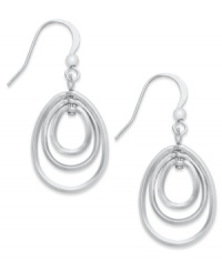 Triply chic. Three cut-out oval-shaped drops form a cool, contemporary design on these Style&co. earrings. Crafted in silver tone mixed metal. Approximate drop: 1-3/4 inches. Triply chic. Three cut-out oval-shaped drops form a cool, contemporary design on these Style&co. earrings. Crafted in silver tone mixed metal. Approximate drop: 1-3/4 inches.