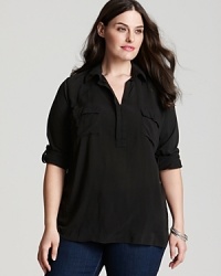 The flowing voile silhouette and roll-tab sleeves of this Splendid tunic ensure you'll be ready for any adventure that comes your way. The flowing voile silhouette and roll-tab sleeves of this Splendid tunic ensure you'll be ready for any adventure that comes your way.
