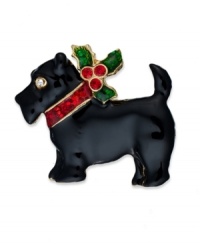 Fall in puppy love. This brooch from Charter Club features glass and gold-tone details for a bit of animal attractiveness. Approximate width: 1-1/4 inches. Approximate drop: 1 inch. Fall in puppy love. This brooch from Charter Club features glass and gold-tone details for a bit of animal attractiveness. Approximate width: 1-1/4 inches. Approximate drop: 1 inch.