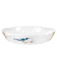 Abuzz with hummingbirds, the airy and bright Nectar pasta bowl brings the outdoors in. Versatile bone china formed in Spode's impressions shapes with a cool blue or crisp white glaze complements serene country settings. Abuzz with hummingbirds, the airy and bright Nectar pasta bowl brings the outdoors in. Versatile bone china formed in Spode's impressions shapes with a cool blue or crisp white glaze complements serene country settings.