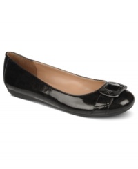 With a buckled strap at the vamp and smooth shiny finish, the Zeem ballet flats by Etienne Aigner will add a subtle touch of polish to your overall look. With a buckled strap at the vamp and smooth shiny finish, the Zeem ballet flats by Etienne Aigner will add a subtle touch of polish to your overall look.
