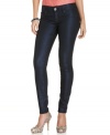 Sleek coating on a dark blue wash upgrades these petite Seven7 jeans into a spectacular stunner!