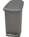 simplehuman 10L-Liter / 2.6-Gallon Slim Step Trash Can, Grey Plastic