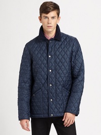 His version of an essential Burberry look, in quilted nylon that's a perfect between-seasons weight, with check lining.Velveteen collarSnap placketSide snap waist tabsFront snap-close pocketsSnap cuffsChecked liningAbout 28 from shoulder to hemNylonDry cleanImported