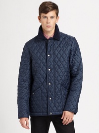 His version of an essential Burberry look, in quilted nylon that's a perfect between-seasons weight, with check lining.Velveteen collarSnap placketSide snap waist tabsFront snap-close pocketsSnap cuffsChecked liningAbout 28 from shoulder to hemNylonDry cleanImported His version of an essential Burberry look, in quilted nylon that's a perfect between-seasons weight, with check lining.Velveteen collarSnap placketSide snap waist tabsFront snap-close pocketsSnap cuffsChecked liningAbout 28 from shoulder to hemNylonDry cleanImported