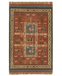 Make your space stand out with this markedly decorative piece, woven by hand from wool and cotton yarns. In distinctive shades of red and blue, the Highlands rug represents the ultimate in quality and workmanship, designed for the high-traffic areas of your home. Make your space stand out with this markedly decorative piece, woven by hand from wool and cotton yarns. In distinctive shades of red and blue, the Highlands rug represents the ultimate in quality and workmanship, designed for the high-traffic areas of your home.