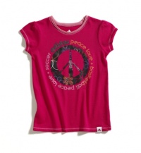 adidas Girls 2-6X Short Sleeve Graphic Tee, Dark Pink, 5