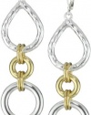 T Tahari Gold and Silver Link Drop Earrings