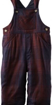 Hartstrings Baby-boys Infant Plaid Overalls, Navy, 18 Months