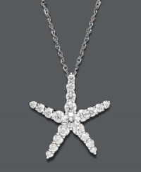 Make a stylish splash in style inspired by the ocean! Arabella's glittering starfish pendant highlights round-cut Swarovski zirconias (1-3/8 ct. t.w.). Setting and chain crafted in 14k white gold. Approximate length: 18 inches. Approximate drop: 1/2 inch. Make a stylish splash in style inspired by the ocean! Arabella's glittering starfish pendant highlights round-cut Swarovski zirconias (1-3/8 ct. t.w.). Setting and chain crafted in 14k white gold. Approximate length: 18 inches. Approximate drop: 1/2 inch.