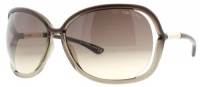 Tom Ford Raquel FT0076 Sunglasses - 692 Transparent Dark Brown (Gradient Brown Lens) -63mm
