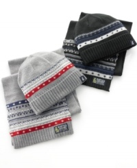 When the weather's less than fair, toss on the handsome heritage style of this warm fair isle scarf from Nautica. When the weather's less than fair, toss on the handsome heritage style of this warm fair isle scarf from Nautica.