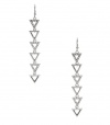 G by GUESS Geometric Linear Earrings with Rhineston, SILVER