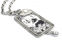 Beautiful Bella Essentials Vintage Couture Elegant Lady and Heart Double Charm Necklace on Linked Silver Chain with Crystal Accents Beautiful Bella Essentials Vintage Couture Elegant Lady and Heart Double Charm Necklace on Linked Silver Chain with Crystal Accents