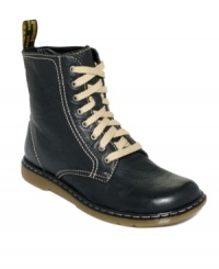 Casually styled with contrasting stitching and a lace-up vamp, Dr. Martens' Felice booties give your look great tough-girl structure. Casually styled with contrasting stitching and a lace-up vamp, Dr. Martens' Felice booties give your look great tough-girl structure.