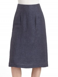 THE LOOKFlat-front styleA-line silhouetteWaist dartsBack zipperCenter back seamTHE FITAbout 28 longTHE MATERIAL80% linen/20% cuproFully linedCARE & ORIGINDry cleanImportedModel shown is 5'10 (177cm) wearing US size 4. THE LOOKFlat-front styleA-line silhouetteWaist dartsBack zipperCenter back seamTHE FITAbout 28 longTHE MATERIAL80% linen/20% cuproFully linedCARE & ORIGINDry cleanImportedModel shown is 5'10 (177cm) wearing US size 4.