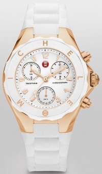 Michele Tahitian Jelly Bean Large White Rubber Strap Chronograph Ladies Watch MWW12F000008 Michele Tahitian Jelly Bean Large White Rubber Strap Chronograph Ladies Watch MWW12F000008