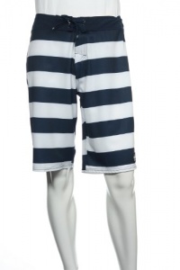 Quiksilver Men's Blue Wide Horizontal Striped Board Shorts Quiksilver Men's Blue Wide Horizontal Striped Board Shorts