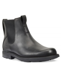 Durability meets dynamic style with this pair of men's boots. These smooth Chelsea boots for men from Timberland make a great addition to any look in your weekend wardrobe. Durability meets dynamic style with this pair of men's boots. These smooth Chelsea boots for men from Timberland make a great addition to any look in your weekend wardrobe.