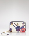 Keep your iPhone at your fingertips with Tory Burch's printed iPhone wristlet, splashed with a painterly floral print.