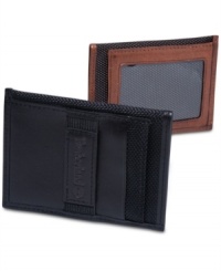 For the man who likes to travel light and currency free, this front pocket wallet by Timberland is ideal. Designed to hold a picture identification card and two credit cards. Makes a perfect gift. For the man who likes to travel light and currency free, this front pocket wallet by Timberland is ideal. Designed to hold a picture identification card and two credit cards. Makes a perfect gift.