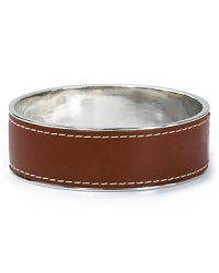Lauren Ralph Lauren's topstitched leather bangle lends a rugged, western edge to your look. Pair it with dark denim or a peasant skirt for prairie-pretty style. Lauren Ralph Lauren's topstitched leather bangle lends a rugged, western edge to your look. Pair it with dark denim or a peasant skirt for prairie-pretty style.