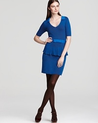 Chic elegance, exactly what you've come to expect from a Nanette Lepore dress, descends from collar to hemon this uniquely-detailed piece, rendered in luxe Merino wool. Chic elegance, exactly what you've come to expect from a Nanette Lepore dress, descends from collar to hemon this uniquely-detailed piece, rendered in luxe Merino wool.