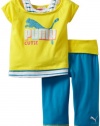 Puma - Kids Girls 2-6X Cutie Capri Set, Yellow, 4T