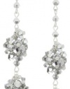 Jamie Kole Classic Sterling Silver and Swarovski Crystal Double Drop Earrings