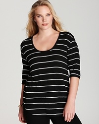 Simply striped, Nation LTD Plus' casual pullover creates the perfect weekend look. Simply striped, Nation LTD Plus' casual pullover creates the perfect weekend look.