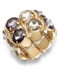 Accents featuring subtle tones set off this stretch bracelet from INC International Concepts. Crafted from 12k gold-plated mixed metal, the bracelet also features rope-like patterns for added texture. Approximate diameter: 7 inches. Accents featuring subtle tones set off this stretch bracelet from INC International Concepts. Crafted from 12k gold-plated mixed metal, the bracelet also features rope-like patterns for added texture. Approximate diameter: 7 inches.