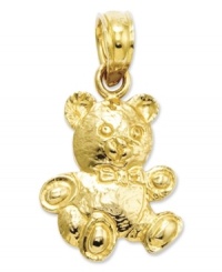 The best hugs are bear hugs. This sweet teddy bear charm is crafted in textured 14k gold with a 2D design. Chain not included. Approximate length: 7/10 inch. Approximate width: 2/5 inch. The best hugs are bear hugs. This sweet teddy bear charm is crafted in textured 14k gold with a 2D design. Chain not included. Approximate length: 7/10 inch. Approximate width: 2/5 inch.