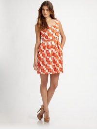 Kinetically printed cotton, in a wear-everywhere style accented with a waist tie and side slash pockets.Square necklineSleevelessSelf waist tiePleated skirtSide slash pocketsConcealed back zipFully linedAbout 19 from natural waistCottonDry cleanMade in USA of imported fabricModel shown is 5'10 (177cm) wearing US size 4.OUR FIT MODEL RECOMMENDS ordering true size. Kinetically printed cotton, in a wear-everywhere style accented with a waist tie and side slash pockets.Square necklineSleevelessSelf waist tiePleated skirtSide slash pocketsConcealed back zipFully linedAbout 19 from natural waistCottonDry cleanMade in USA of imported fabricModel shown is 5'10 (177cm) wearing US size 4.OUR FIT MODEL RECOMMENDS ordering true size.