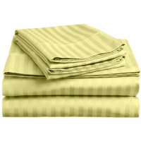 Alok International 400-110007 400 Thread Count Stripe Cotton Sheet Set, Queen, Ivory Alok International 400-110007 400 Thread Count Stripe Cotton Sheet Set, Queen, Ivory