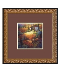 Wake up in Italy. Nancy O'Toole's Morning Light Tuscany landscape captures the rolling hills, cypress trees and red-roofed villas at dawn. An elaborately embossed goldtone frame with black trim elevates the print with lavish, gallery-ready style. Wake up in Italy. Nancy O'Toole's Morning Light Tuscany landscape captures the rolling hills, cypress trees and red-roofed villas at dawn. An elaborately embossed goldtone frame with black trim elevates the print with lavish, gallery-ready style.