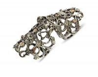 Bar III Ring, Burnished Gold-Tone Filigree Knuckle Ring Bar III Ring, Burnished Gold-Tone Filigree Knuckle Ring