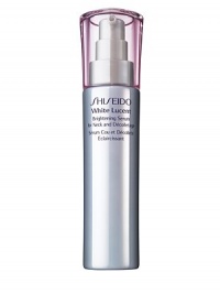 White Lucent Brightening Serum for Neck and Décolletage is uniquely formulated to prevent the appearance of spots and dullness to give a luminous, radiant look to the neck area. Formulated with Spot Deacti-Complex, Dual-Target Vitamin C, and Asian palnt extracts, the brightening serum retextures skin for a smooth finish and even provides an immediate brightening effect with pearl pigments. White Lucent Brightening Serum for Neck and Décolletage is uniquely formulated to prevent the appearance of spots and dullness to give a luminous, radiant look to the neck area. Formulated with Spot Deacti-Complex, Dual-Target Vitamin C, and Asian palnt extracts, the brightening serum retextures skin for a smooth finish and even provides an immediate brightening effect with pearl pigments.