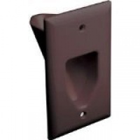 DataComm 45-0001-BR 1-Gang Recessed Low Voltage Cable Plate (Brown) DataComm 45-0001-BR 1-Gang Recessed Low Voltage Cable Plate (Brown)