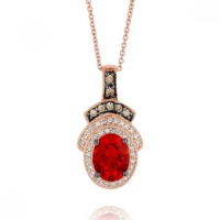 Le Vian 0.95 Carat Fire Opal Chocolate Diamond Necklace in 14K Rose Gold with 0.27 Carats Chocolate and White Diamonds Le Vian 0.95 Carat Fire Opal Chocolate Diamond Necklace in 14K Rose Gold with 0.27 Carats Chocolate and White Diamonds