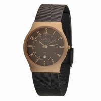 Skagen Men's 233XLRDD Steel Rose Gold Case, Brown Mesh Band Watch Skagen Men's 233XLRDD Steel Rose Gold Case, Brown Mesh Band Watch