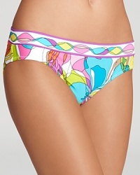 Channel your inner wild child in this mod Trina Turk bikini bottom, sure to make a statement shore-side.